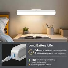 30 cm/11,9" Magnetyczna lampa LED z akumulatorem USB – nowoczesne oświetlenie liniowe, sterowanie dotykowe, odpowiednie do gabinetu, sypialni, gabinetu, kuchni, łazienki, garderoby – oświetlenie LED, minimalistyczny styl, idealne do oświetlenia luster i półek
