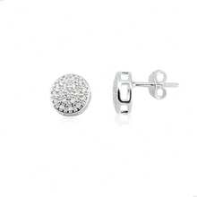 Rommanel 925 Silver Button Zirconia Earring - Silver - View 3