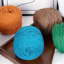 1/2pcs T-Shirt Yarn, Large 300g ± 20g T-Shirt Yarn Roll - 2cm Wide, Woven Fabric Knitted Yarn, Soft & Versatile For DIY Crafts, Used For Crocheting And Knitting Bags, Cushions, Dolls, Blankets, Slippers, Handicraft Crochet Projects, Available In Multiple Colors, Multicolor Yarn | Polyester Yarn | Acrylic Yarn | Crochet Yarn | Crafting Yarn | Vibrant Yarn Balls | Versatile Crafting Material, Knitting Accessories And Supplies