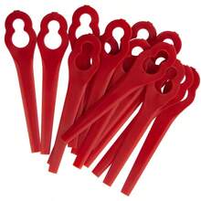 5/10/20pcs Plastic Lawn Mower Blades, Garden Grass Trimmer Plastic Cutting Knives, Sickle-Shaped Grass Cutter Blades - Red - View 3