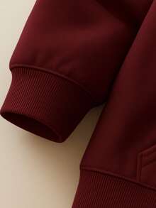 Paris Children's  Sweatshirt Set In Various Colors, Cotton Flannel - Maroon - View 3