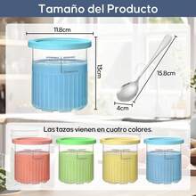 EstiloNC500 NC501-4 Pintas para  Creami Deluxe de 24 onzas con Tapas de almacenamiento, Pinta de Helado para  creami, Compatible con Fabricantes de Helados  Creami de lujo de la serie NC500Versión mejorada - 1 - Ver 3