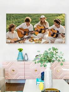 1pc Customized Large Unframed Canvas Photo Poster, Personalize With Your Own Photo, Ideal For Wedding, Party, Birthday, Anniversary Decoration, Custom Photo Gift, Party Decor, Easy To Hang, Great Room Decor - Multicolor - View 4