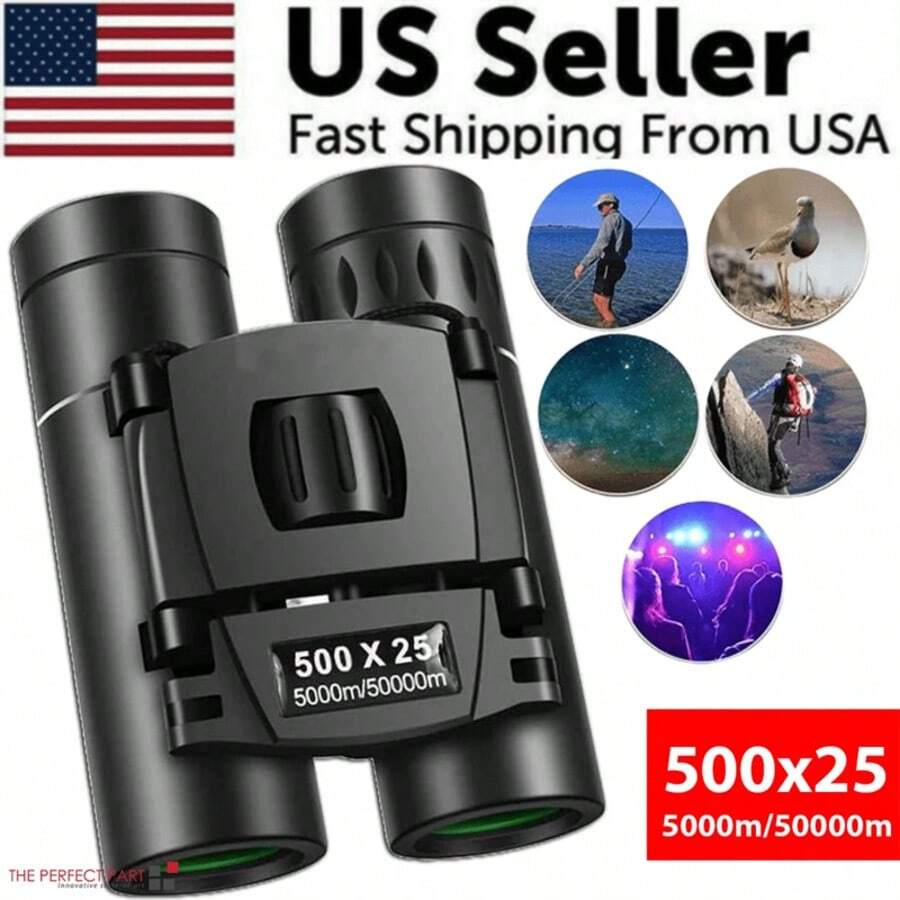 Outdoor 500x25 Portable Adult Binoculars, High-Definition Long-Range Binoculars, DurablePrism Professional Binoculars, Suitable For Concerts, Birdwatching, Hunting, Camping, Hiking And Other Daytime Activities. A Perfect Gift For Christmas, Halloween And Other Holidays! - 1pcs - 查看 1