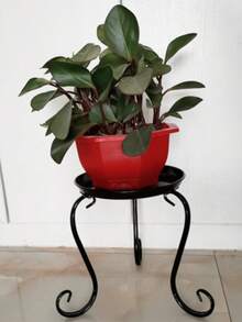 1 Stück zeitgenössischer Metall Pflanzenständer, Blumentopfhalter für Innen/Außen - freistehendes Eckregal für Wohnzimmer, Balkon, Garten & Terrasse, ohne Werkzeuge montierbar