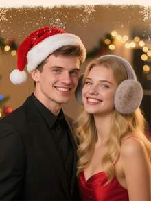 قطعتان/قطعة واحدة من أغطية الأذن الناعمة والفراء، أغطية أذن دافئة وجميلة للطقس البارد، أغطية أذن قابلة للطي كاكسسوار شتوي باللون الأبيض