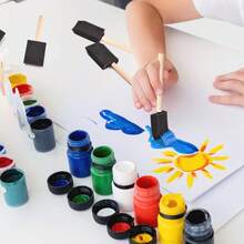 5/3/2/1 piezas Pinceles de espuma, Pinceles de esponja, Adecuados para pintura, teñido, manualidades y pintura artística - Talla única - Ver 4