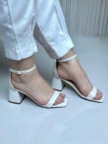 GISELE CLASSIC SANDAL WITH 6CM HEEL - Blanco - Ver 3