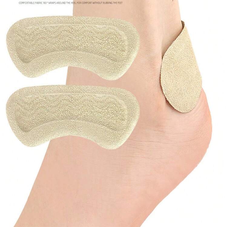 1对自粘硅胶水波纹后脚贴绒布后脚贴隐形透明加宽后脚贴防滑防摩擦脚贴鞋贴可撕不伤鞋 - 無色 - 查看 2