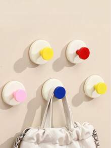 1 cái/2 cái/4 cái Móc cửa hút, keo dính chịu lực mạnh, không cần khoan lỗ, đặt chìa khóa ở lối vào, đặt đồ tạo tác, đặt mũ và dán đồ vật - Nhiều màu - Xem 3