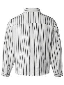 Camicia casual a maniche lunghe con righe "Old Money" da uomo, autunnale