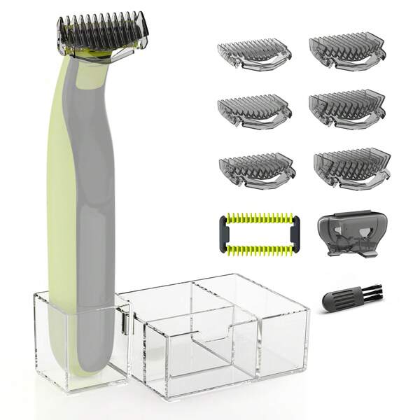 Kit de protecție KIONCARE, piepteni ghidați, pieptene pentru corp și capac de protecție potrivit pentru mânerele Norelco OneBlade