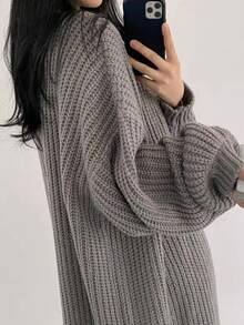 EAVA Women's Korean Style, Relaxed And Effortless Look, Bell Sleeves, Solid Color Casual Long-Sleeve Knit Cardigan For Fall/Winter,Valentine's Day,Valentine Outfits For Women,Valentine Clothes