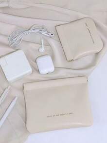 1 Stück/2 Stücke wasserdichte tragbare Make-up Tasche, selbstschließende Kopfhörer Tasche, Stromladegerät Lippenstift Organizer, Kabel Organizer, tragbare Tasche, Reise Schutzhülle für Handy-Ladegerät, USB-Stick, Mini Kabel Kopfhörer Zubehörtasche