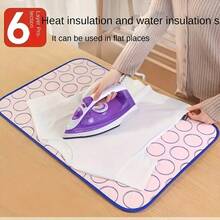 [Heat-Resistant Ironing Pad] Portable Heat-Resistant Ironing Pad | Foldable Non-Slip Ironing Board With PP Material, Multi-Surface Compatible For Travel & Home Use, Space-Saving Design, Travel Ironing Pad | Door Hanging Ironer - 淺粉紅色 1件裝 - 查看 3