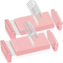 20 Perchas,Ganchos de Pantalon Rosa, Ganchos para Pantalones 360 °   y Diseño Antideslizante, Resistentes para Pantalones, Faldas y Ropa Pesada, Ideales para Clóset en Casa (Rosa) - rosa - Ver 8