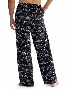 Mens Pajama Pants Soft Flannel Fleece Pajama Bottoms Sleep & Lounge Pants With Pockets And Drawstringhalloween - 恐龍 - 查看 7
