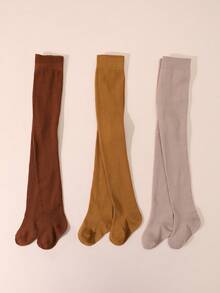 Bộ 3 quần legging trơn màu cho bé gái, thích hợp mặc hàng ngày - Nhiều màu - Xem 10