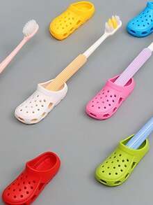 1 Fun Mini Slipper Toothbrush Storage Rack, Non Perforated Wall Mounted Bathroom Toothbrush Rack, Suitable For Kitchen And Bathroom Desktop Storage