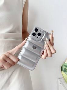 1pc Cute Bread Design DIY Mobile Phone Case, Heart-Shaped Macaron Colors, Compatible With Samsung Galaxy S25, S24, S24 Plus/S24+, S24 Ultra, S24 FE, S20, S21, S22, S23 And 11/11 Pro/11 Pro Max, 12/12 Pro/12 Pro Max, 13/13 Pro/13 Pro Max, 14/14 Pro/14 Pro Max, 15/15 Pro/15 Pro Max, 16 - Silver - View 5