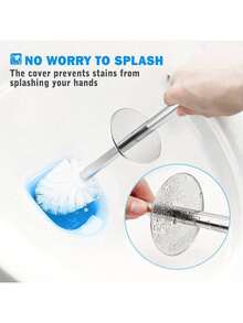 1 套马桶刷和支架，柔性马桶刷，带可拆卸支架 - 无死角清洁，长柄用于浴室清洁，耐用塑料刷 - 返校清洁用品，符合人体工程学，优雅耐用的浴室马桶刷，带 304 不锈钢长柄 - 多色 - 查看 6