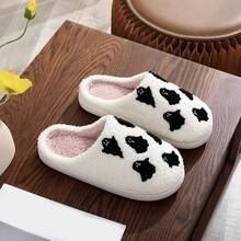 Cozy Plush Halloween Pumpkin Slippers, Non-Slip Fluffy Design - Six White Ghosts - View 6
