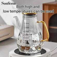 1pc Glass Oil Bottle, 500ml/700ml/900ml Large Capacity With Measurement Scale, Smooth Pouring Non-Drip, Kitchen Household Seasoning Bottle, Liquid Soy Sauce Vinegar Bottle, Seasoning Bottle, Christmas Decor