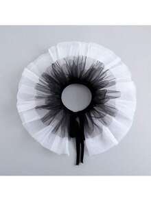 1pc Women's Exaggerated Clown Ruffled Multi-Layer Mesh False Collar - Multicolor - View 2