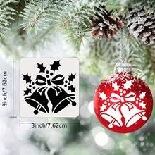 24 Pcs Small Christmas Stencils 3x3 Inch For Painting On Wood Slice,DIY Christmas Ornaments