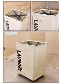 大/小号洗衣篮，可折叠洗衣篮，大号洗衣篮，带滑轮的衣物收纳篮，适用于洗衣房、卧室、客厅装饰，秋季装饰，情人节装饰 - 彩色 - 查看 2