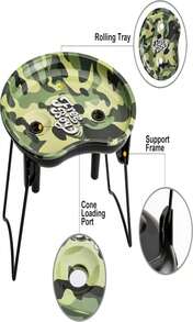Free Boy 85x35 Inch Metal Rolling Tray Cone Loader For King Size&Amp;1 1_4 Size Pre Rolled Cone,Cone Pre Roll Machine Includes Foldable Stand Cone Filler,Filler Funnel &Amp; Packer-Black&Amp;Green - ColorC - 查看 2