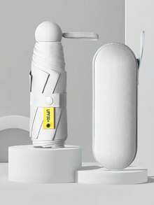 1 Stück kompakter Doppelnutzen-Regenschirm, tragbarer Mini-Sonnenschirm, UV-Schutz leichter Regenschirm