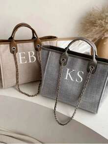 Customized Name Mini Small Shoulder Bag, Casual Multipurpose Double Handle Crossbody Handbag For Women, Fits Lipstick, Powder, Coins, Suitable As Gift For Family And Friends, Birthday Gift - Multicolor - View 4