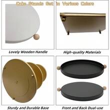 Set Of 7 Gold Cake Stands Metal Dert Display Holder Round 3 Tier Cupcake Stand Serving Tray Platter Cake Pedestal Stand For Party Weddings Birthday  Showers Anniversary - 金色 - 查看 4