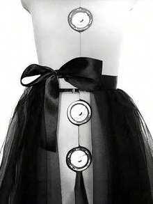 1pc Lace-Up Wedding Mesh Dress & Women's High-Waisted Drag-Fork Beach Dress Tulle Party Black White And Red Halloween Dress