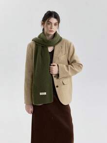 1 szt. Jednokolorowy szalik, elegancki i wszechstronny na jesień/zimę, przyjazny dla skóry, teksturowany w paski, odpowiedni na wyjścia, randki, do noszenia na co dzień lub do pracy