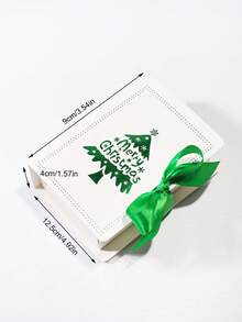 5pcs Christmas Tree Gift Box With Ribbon, Book Style Favor Box For Holiday Candy, Cookies, Chocolates, Elegant Merry Christmas Packaging, Design, Perfect For Xmas Party, Wedding, Family Celebration, Gift Wrapping - 12.7X9X4cm - View 12
