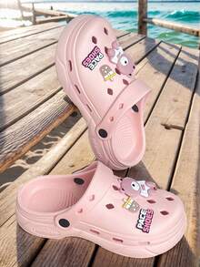 4 Estaciones Nuevas Sandalias Unisex Transpirables de Oso Sin Ojos Beige, Diseño Perforado Suave EVA Antideslizante e Impermeable, Adecuado para Interior/Exterior, Playa, Vacaciones, Cómodo, Duradero, Antibacteriano, Uso Casual Diario