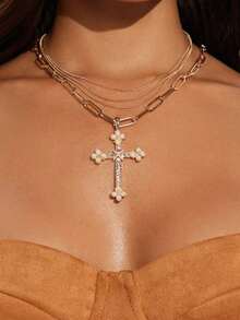 1 Peça Colar de Corrente Única Exagerada e Grossa, Design Criativo Minimalista Casual Hip Hop Legal Punk Vintage Fashion, Jóia Robusta, Adequada para Presente, Uso Diário, Streetwear, Festa, Festival