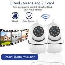 2pcs 1080P Home Security Cameras – 2.4GHz WiFi Indoor/Outdoor Surveillance Cameras, Baby Monitor, Dog Camera, 24/7 Recording, Two-Way Audio, Night Vision, 360° AI Motion Detection, Cloud/SD Storage, Suitable For Babies/Elders/Pets/Nannies/Cats/Dogs - White - View 13