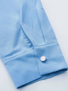 2025 New Men's Wedding Set: Two Pieces Set, Long Pants, T-Shirt Set, Men's Elegant Set, Patchwork Round Neck Classic Men's Social Set, Evening Dress, African , Casual Men's Traditional Clothing - Blue - View 7