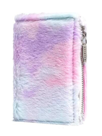 Women's Short Plush Wallet Gradient Color Fashion Multi-Card Slots Compact Card Holder With Zipper Coin Purse For Women Wallet Mini Wallet Purse Wallet Small Wallet Cute Wallet Card Wallet Coin Wallet