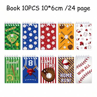 12 Pieces Baseball Coil Notebooks, Student Notebooks, Word Notebooks, Coil Notebooks, Material Notebooks, Notepads, School Stationery, Student Prizes, Party Notepads, Back-To-School Stationery Supplies, Christmas Notepads