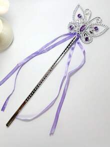 1件全新绿色莲花皇冠、蝴蝶魔杖、公主皇冠、雪花魔杖、公主裙配饰、皇冠头饰、公主魔法棒、权杖、蝴蝶魔杖、仙女棒、发箍、表演配饰 - 彩色 - 查看 5