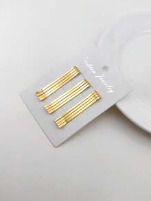 12pcs Women's Basic Smooth Metal Hair Clips, Minimalist Hair Claws For Buns, Bangs, Steel Clips, Side Clips Hair Accessories - Multicolor - View 6