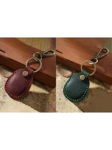 Leather Holder Keychain, Portable Handmade Leather Holder With Key Ring Fully Covered Protective Case, Compatible With AirTags 2021 Brown,PU Leather Small For AirTag Holder With Key Rings Protective Case Cover Accessories Faux Leather Airtag Case Keychain, Portable Handmade Faux Leather Air Tag Holder Bag Purse Charm Accessories - Multicolor - View 19