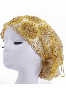 1 pieza Pañuelo de cabeza de mujer de unicolor de alta calidad, nuevo pañuelo de moda musulmana con borlas de cuentas hechas a mano