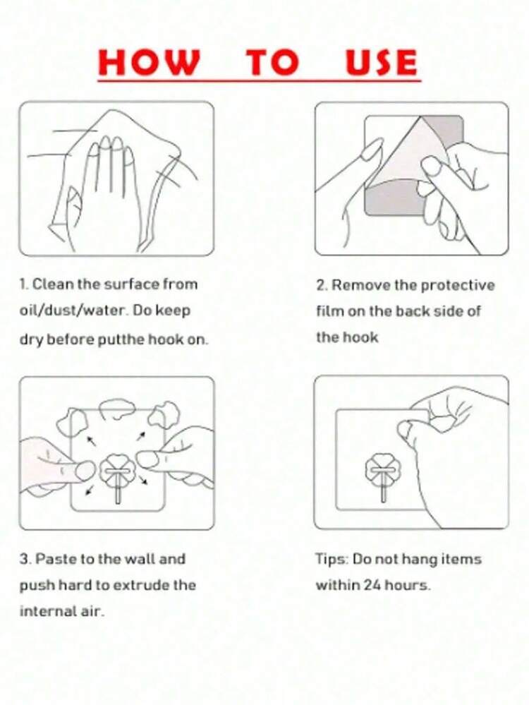 50pcs Heavy Duty Adhesive Wall Hooks, Sticky Wall Hangers, Damage-Free, Waterproof, Max 33lbs, Suitable For Bathroom, Kitchen, Towels, Coats, Keys - Multicolor - View 8