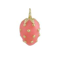 1pc Copper Mini Cute Big Strawberry Pendant, Fashion Versatile For DIY Bracelet, Necklace, Earrings, Bag Charm, Gift For Girlfriend