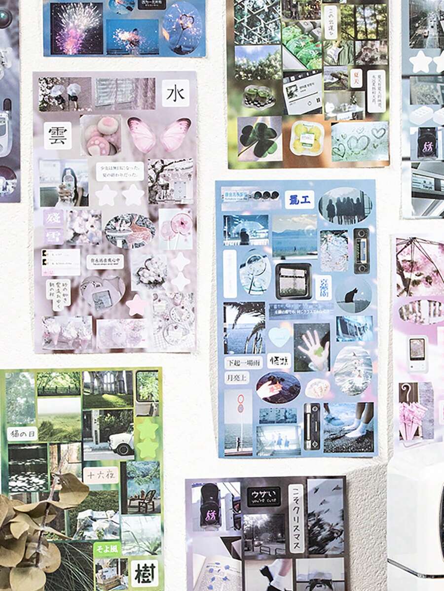 20 Sheets Of Cut Film Stickers Ancient Style Material Hand-Dictation DIY Decorative Collage Book, Stick On Suitcases, Computers, Water Cups, Mobile Phone Cases, Refrigerators, Walls, Helmets, Cabinets, Boxes, Doors, Beds, Guitars, School Supplies, Teacher Accessories, Scrapbook Supplies, Teacher Gifts,